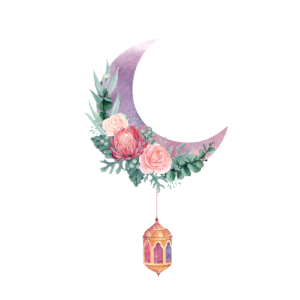 Watercolor Floral Moon