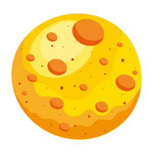 Cartoon Yellow Full Moon PNG
