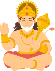Sitting Lord Hanuman Flat Illustration PNG