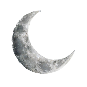 Detailed Realistic Crescent Moon PNG